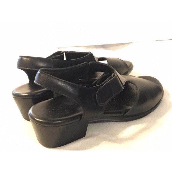 SAS Black Suntimer Comfort Shoe Slingback Sandal Womens 7.5 J9137552 Block Heel - Picture 2 of 8
